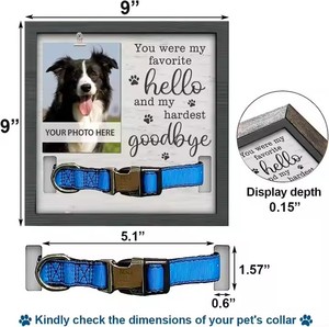Cadre photo commémoratif pour chien Cadeaux du souvenir pour la perte de la plaque de collier d'animal de compagnie aimé dans la mémoire aimante du chien et <span class=keywords><strong>des</strong></span> chats - Product Image 5