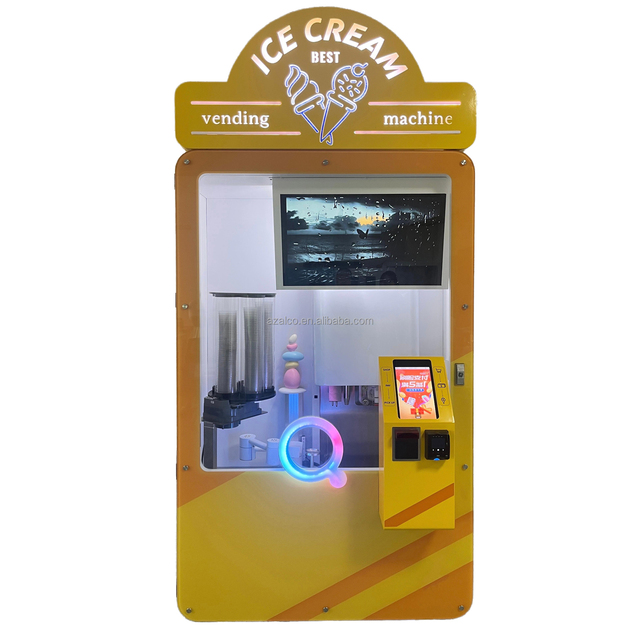 OEM Unmanned 24 Hours Self Service Soft Ice Cream Vending Machine Robot Ice Vending Machine for Sale