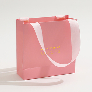 Bolsas de Regalo de Papel para Joyería con Cinta Impresa Personalizada, Bolsas de Compras con Asa de Cinta de Lujo y Logotipo Personalizado - Product Image 6