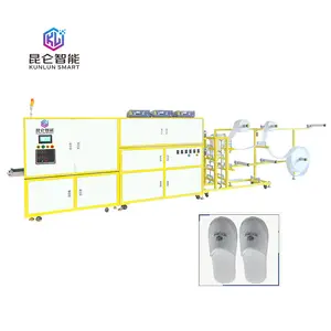 The disposable non-woven slipper making machine for guesthouses can be connected to a packaging machine with packaging