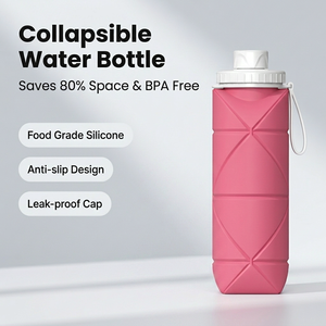 Botella de Agua Plegable de Silicona Libre de BPA, Botella Plegable para Deportes al Aire Libre, Viajes y Campamento - Product Image 1
