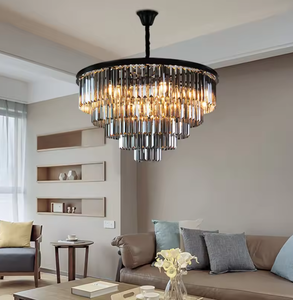 Lámpara colgante K9 Crysta para sala de estar, candelabro moderno de lujo de oro negro con cristal - Product Image 3