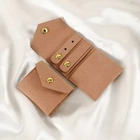 Sacs à bijoux en daim de luxe avec fermeture éclair, logo personnalisé, emballage de présentation de bijoux en velours, pochette cadeau fantaisie pas chère
