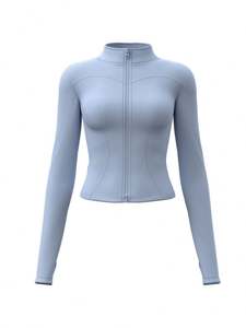 Veste de sport à séchage rapide Fly, col montant, haut de yoga amincissant, vêtements de sport, COULEURS ASSORTIES, léger, toutes saisons - Product Image 2