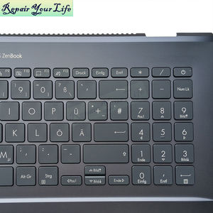 คีย์บอร์ดแล็ปท็อปสีเทา GR เยอรมันสำหรับ <span class=keywords><strong>Asus</strong></span> UX535LI <span class=keywords><strong>UM535</strong></span> B1503สีเทาแป้นวางฝ่ามือบนคีย์บอร์ด - Product Image 2