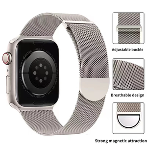 <span class=keywords><strong>Bracelet</strong></span> en maille milanaise magnétique Forwelleny en acier inoxydable pour <span class=keywords><strong>Apple</strong></span> <span class=keywords><strong>Watch</strong></span> Series 11 10 9, <span class=keywords><strong>bracelet</strong></span> réglable pour IWatch - Product Image 4