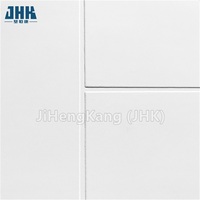Porte intérieure moderne JHK-F12 en MDF/HDF à âme creuse, grain droit, apprêt blanc