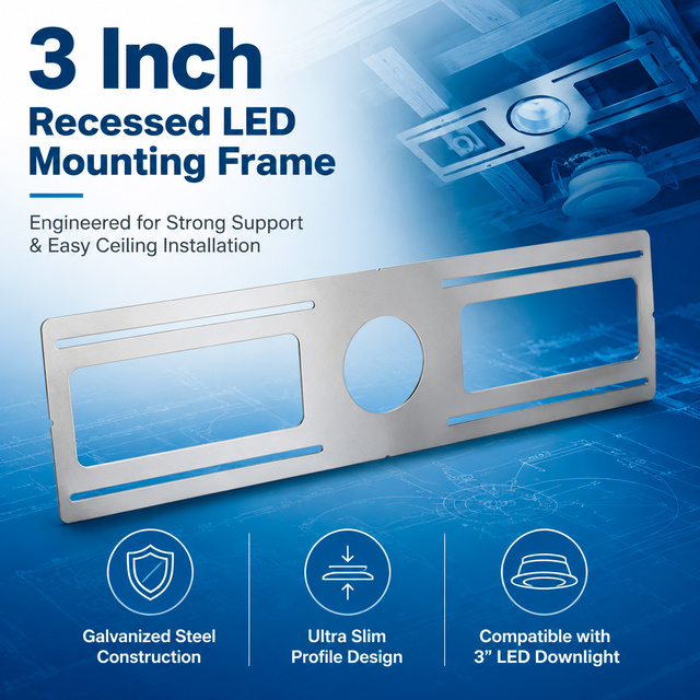 Surface Mounting Bracket Kit for 3'' LED Slim Panel Light, Rustproof Galvanized Steel Frame, Easy Install for Office Ceiling