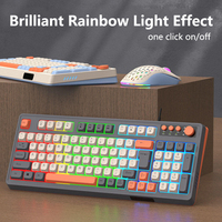 Teclado para Juegos con Cable T98 de 98 Teclas, Juego de Ratón RGB con Retroiluminación, Luz Intermitente, Función Multimedia para PC de Escritorio y Portátil