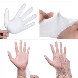 Guantes de vinilo desechables, blancos - Product Image 4