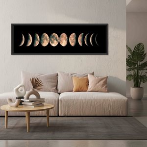 Moon Phases Canvas Art: Galaxy Landscape Printed Canvas Artwork,<b>BLACK</b> <b>FRAMED</b> CANVAS - Product Image 3