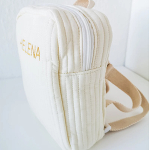 Mini <span class=keywords><strong>sac</strong></span> d'école en coton brodé unique pour enfant, <span class=keywords><strong>sac</strong></span> à <span class=keywords><strong>dos</strong></span> matelassé <span class=keywords><strong>avec</strong></span> nom personnalisé, cadeau d'anniversaire - Product Image 5