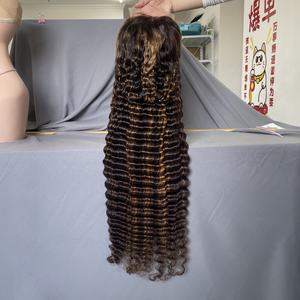 Pelucas Transparentes de Ondas Profundas Brasileñas Color Borgoña de Gran Venta con Cierre 5x5 y Unidades de Encaje Pre-arrancadas para Mujeres Negras - Product Image 2