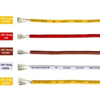 300V PVC Fil De Cuivre Étamé Câble UL1007 16Awg 18 Awg 20Awg 22Awg 24 Awg Vert/Jaune/Rouge Flexible Échoué Le Fil