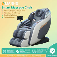 Fauteuil de massage intelligent à gravité zéro de luxe certifié CE, avec airbag intégral, chauffage lombaire et des jambes chauffées, interface utilisateur en anglais, écran tactile