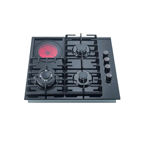 Electrodomésticos de cocina, placas integradas, 4 quemadores, estufa híbrida, 3 de gas, 1 Placa de cocina de cerámica de inducción infrarroja eléctrica individual - Product Image 1