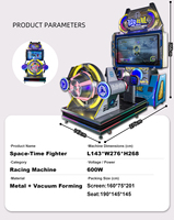 Máquina recreativa de combate aéreo Time Pilot con plataforma de movimiento dinámico, simulador de vuelo operado con monedas y luces LED