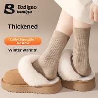 Chaussettes jetables unisexes épaisses mi-mollet, anti-odeur, sans lavage, pour les voyages automne-hiver