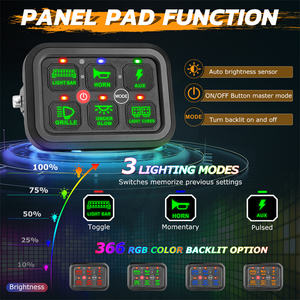 Panneau de commutation 12V, panneau de commutation 6 gang, panneau de commutation à commande par application, panneau de commutation automobile avec relais, autres accessoires d'éclairage automobile - Product Image 4
