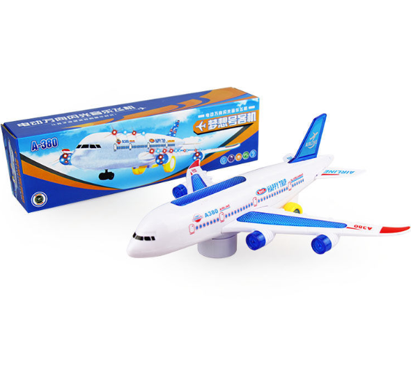 Cheap Price Kids Electric Toy Airplane Flashing Passenger Plane Assemble with LED A380 Airplane Educational Toy