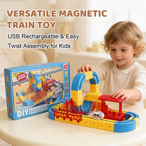 Bloques de construcción magnéticos versátiles, vía de tren, vagón, ferrocarril eléctrico, antigravedad, juguete de regalo para niños. - Product Image 4