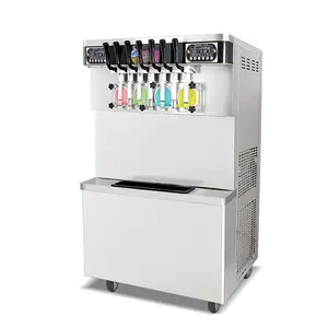 Machine à crème glacée de haute qualité pour la préparation de crèmes glacées molles, automatiques et yaourts glacés, avec maintien au frais sur nuit, 7 saveurs - Product Image 2