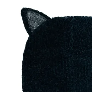 New Style Children Fashion Black imita Animal Cute Cat Winter Knitted Beanie Skin-Friendly Special Yam Hat