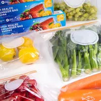 לשימוש חוזר מזון כיתה טרי פלסטיק תיק עם רוכסן כפול עבור מזון אחסון תיק ירקות פירות אריזת תיק