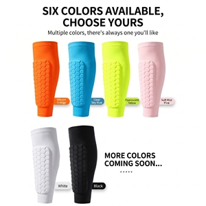 Manchon de compression respirant à séchage rapide pour mollets, avec protection de tibia en EVA alvéolé, pour football, basketball, <span class=keywords><strong>volleyball</strong></span> - Product Image 6