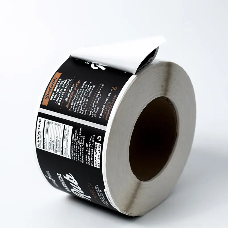 맞춤형 인쇄 로고로 방수 접착 비닐 스틱 맞춤형 라벨 스티커 라벨 식품
