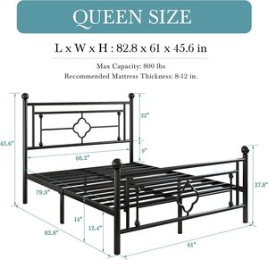 Transition Adolescents Adultes Chambre Blanc Noir Plate-Forme Fer Cadre De <span class=keywords><strong>Lit</strong></span> Plein Queen Size <span class=keywords><strong>Lit</strong></span> De Rangement En Métal pour petit espace - Product Image 2