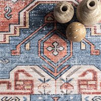Tapis d'appoint vintage oriental lavable antidérapant, tapis persan pour salon, grand tapis