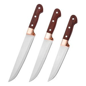 Juego de cuchillos para deshuesar al por mayor de fábrica, cuchillo de carnicero de acero inoxidable con mango con patrón de madera para procesamiento de carne, OEM ODM personalizado - Product Image 1