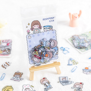 Autocollants kawaii fille, étiquette transparente en verre, personnalisé en plastique, dessin animé, pour journal planificateur, 40 pièces, offre spéciale - Product Image 2