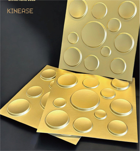 Paneles de Pared Modulares <span class=keywords><strong>3D</strong></span> de PVC Dorado Moderno, Fáciles de Instalar, para Decoración de Baños y Escaleras de Clubes de Lujo - Product Image 1