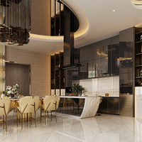 Solutions clés en main pour la maison, salon moderne de luxe, design d'intérieur 3D, équipe professionnelle sur mesure, hôtel et villa de haut standard