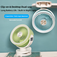 Ventilador AntarcChill 2 en 1 de Mesa y con Clip, Recargable Tipo C, Batería Reemplazable de 2400mAh, Rejilla Desmontable, para Cochecito y Camping