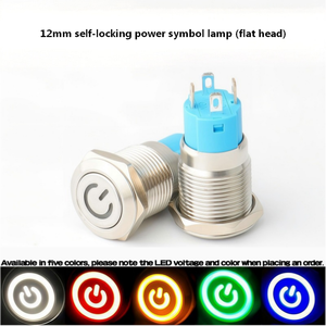 Interrupteur combiné 220V 3A, 1NO, protection IP67, bouton en acier inoxydable de 12 mm, tête plate, anneau lumineux LED - Product Image 6