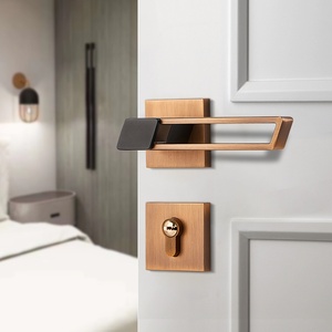 Poignée de porte de chambre moderne et minimaliste en alliage de zinc, serrure de porte silencieuse <span class=keywords><strong>à</strong></span> installation facile pour la maison, le bureau et <span class=keywords><strong>l</strong></span>'appartement - Product Image 6