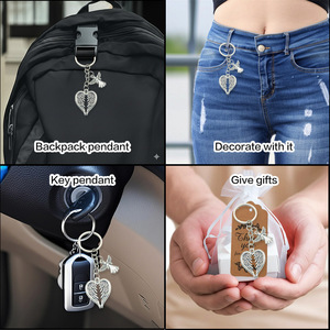 Porte-clés en forme de cœur d'ange gardien à la mode, porte-clés pour sac à main pour femmes, porte-clés à suspendre à la voiture, bijoux cadeau - Product Image 5