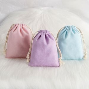 Sac de rangement en flanelle de coton avec cordon de serrage pour emballage de bijoux, style minimaliste, logo imprimé, plusieurs tailles, vente en gros usine - Product Image 3