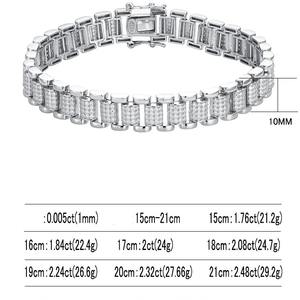 Bracelet de luxe en argent sterling 925 avec moissanite VVS D Dolor, sans ternissement, style Europe Dubaï, pour hommes et femmes, vente en gros - Product Image 2