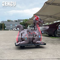 Modèle de dinosaure à pied personnalisé en fibre de verre d'intérieur Dragon Ride pour enfants pour les centres commerciaux et les aéroports en métal