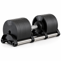 Haltère réglable avec poignée rotative en acier, avec des incréments de 4 kg et un poids maximal de 40 kg, haltère de musculation pour la salle de sport