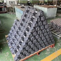 Haltères de musculation avec haltères hexagonales en caoutchouc de 10 kg, 40 kg, 50 kg, ensemble d'haltères hexagonales