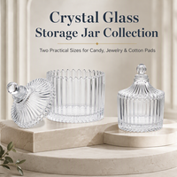 Cadeau de mariage romantique grand couvercle en cristal vide rechargeable bocal en verre stockage décoratif pour bonbons bougies tasse en verre de cristal
