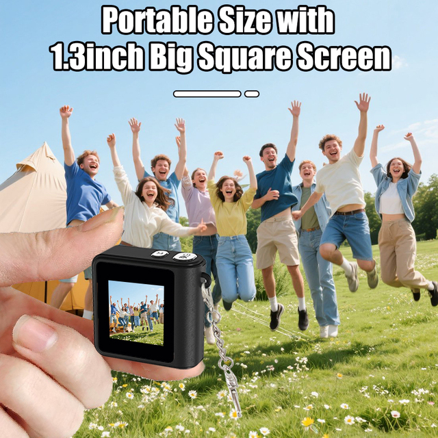 1080P Video Recorder with Flashlight and MicroSD up to 50 Minutes 1.3in Pocket Magic Digital Camera with Square Screen