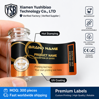 Autocollants holographiques personnalisés YSB pour flacons, conception gratuite, étiquettes 2 ml, 3 ml, 10 ml