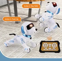 Chien robot intelligent pour animaux de compagnie, électrique, mignon, simulation, télécommande, cascades, programmation, chien électronique