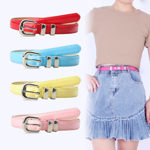 <span class=keywords><strong>Ceinture</strong></span> en cuir couleur bonbon avec boucle fine en alliage, style Ins, pour <span class=keywords><strong>femme</strong></span>, idéale pour robes et jeans - Product Image 2